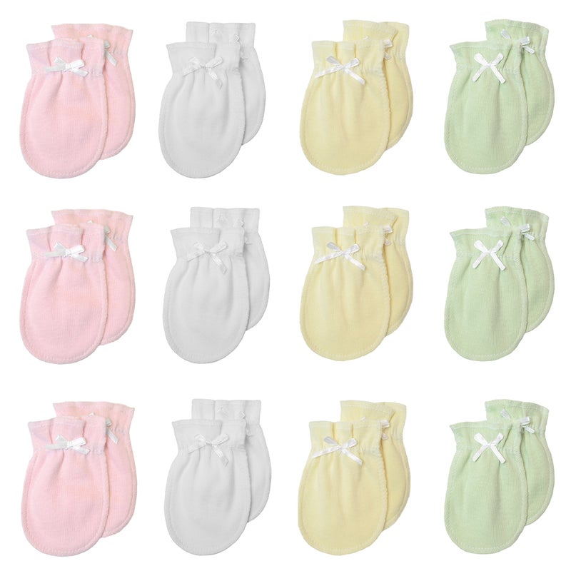TL Care Newborn Baby 100% Cotton Scratch Free Mittens, for Girls - Image 1